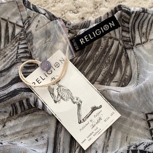 NWT Religion white/washed black dress - Picture 8 of 16